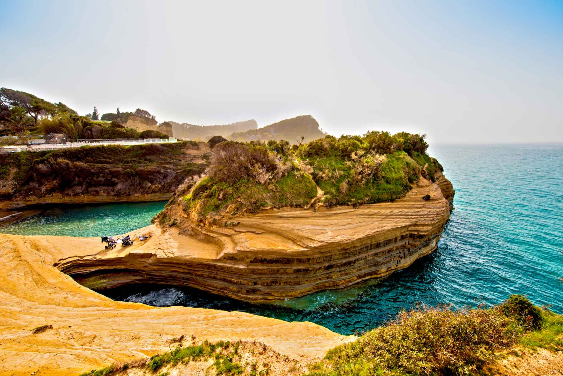 Corfu sightseeing viewpoint overlooking Ionian Sea